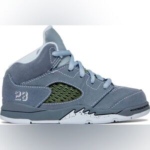 Nike Air Jordan 5 Retro TD Wolf Grey/ Light Graphite Toddler Shoes Size 7C Rare